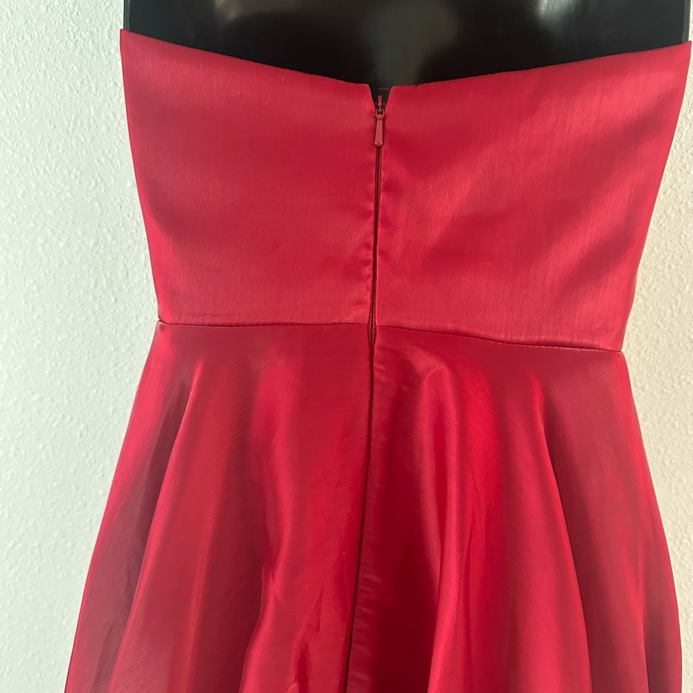 Jules&Cleo Elegant Strapless Red Evening Dress - Picture 7 of 13